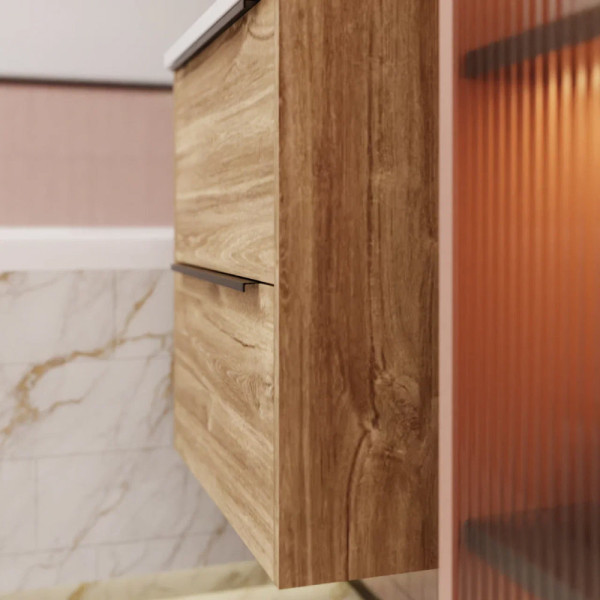 Тумба под раковину подвесная La Fenice Tesoro FNC-01-TES-DKK-60-2, коричневый. Фото 5