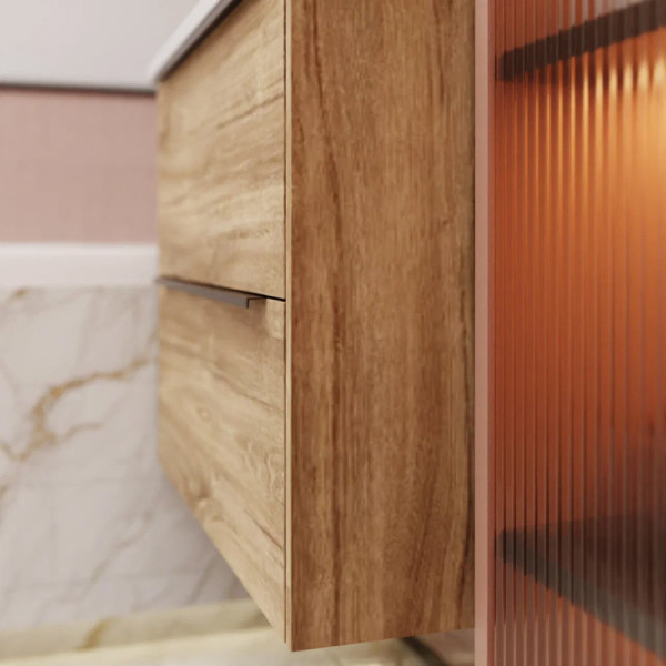 Тумба под раковину подвесная La Fenice Tesoro FNC-01-TES-DKK-80-2, коричневый. Фото 5