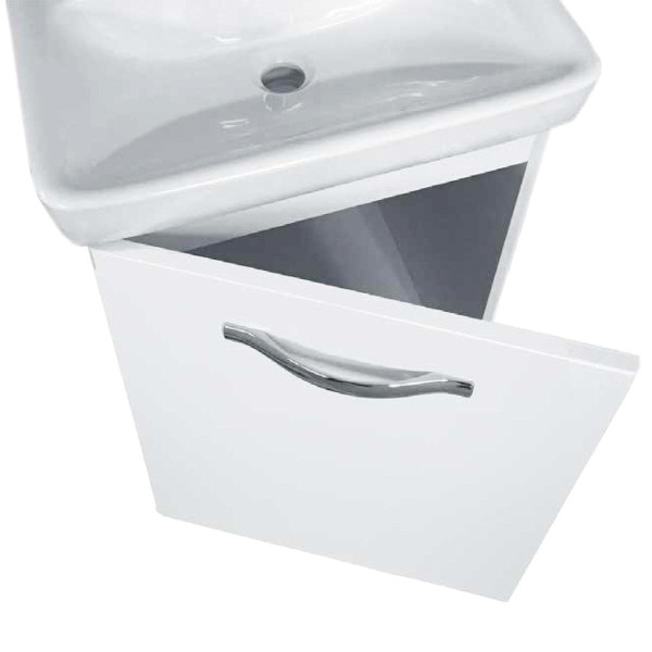 Тумба под раковину подвесная/напольная Dreja Almi 50 см, белый. Фото 4