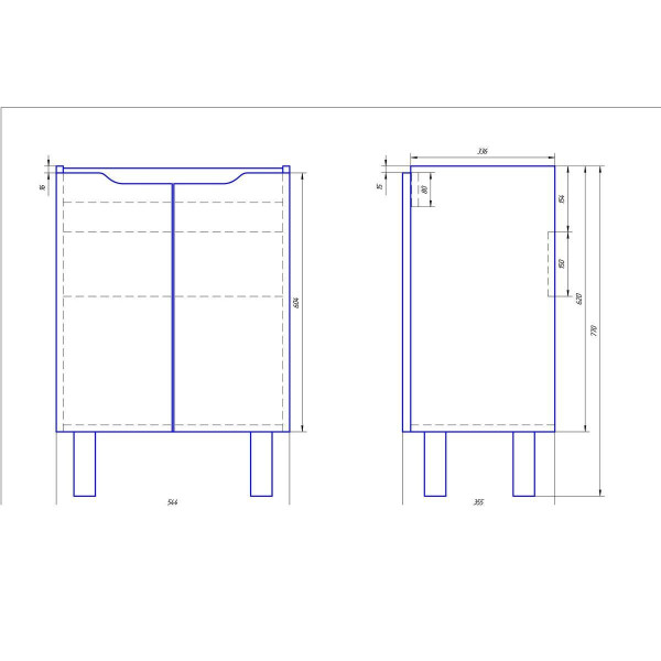 Тумба под раковину подвесная/напольная Dreja Mini 60 см, белый. Фото 2