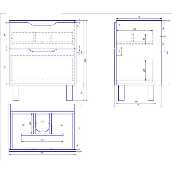 Тумба под раковину подвесная/напольная Dreja Q Plus 70 см, белый. Фото 2