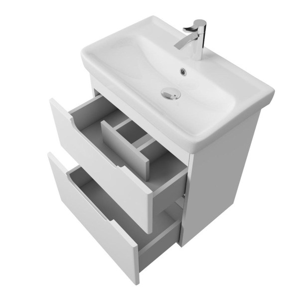 Тумба под раковину подвесная/напольная Dreja Q Plus 80 см, белый. Фото 5