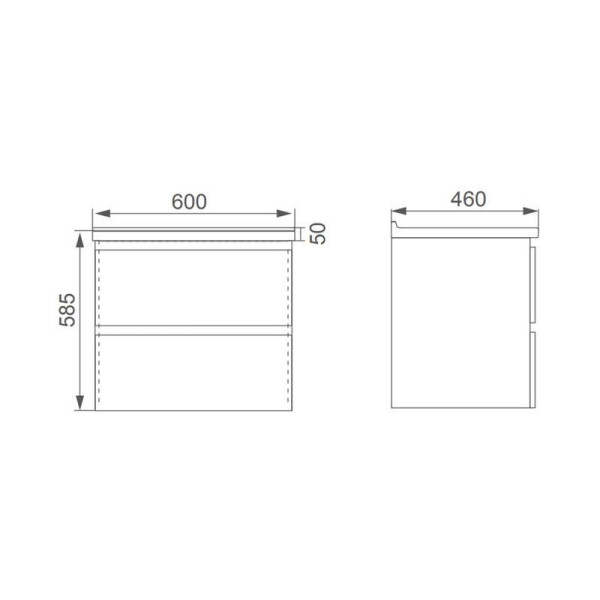 Тумба под раковину подвесная SMARTFLOW SMFL8167A-02, 60 см. белый. Фото 2