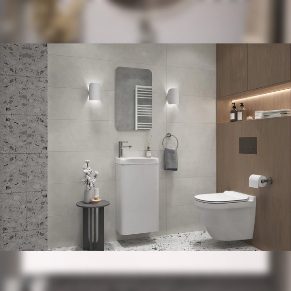 Тумба под раковину подвесная Velvex Bio tp.BIO.BIO.MAXI.40.1D белый глянец, 40 см. Фото 3