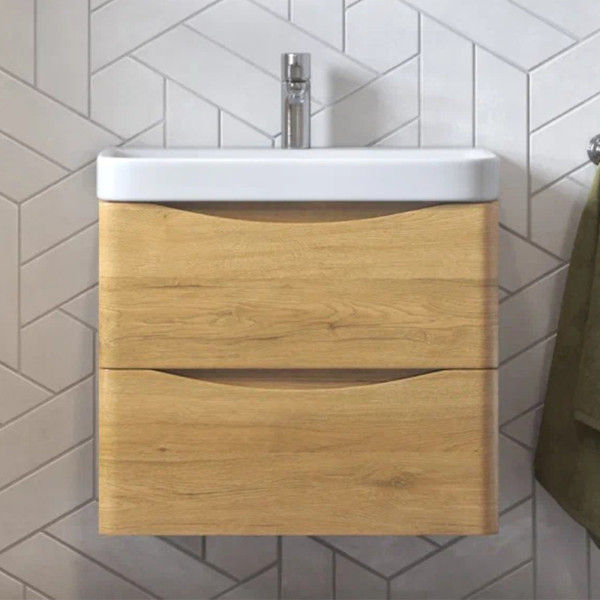 Тумба под раковину подвесная Velvex Clay tp.CLA.9595.60.2Y дуб верона, 60 см. Фото 1
