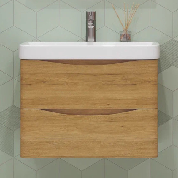 Тумба под раковину подвесная Velvex Clay tp.CLA.9595.70.2Y дуб верона, 70 см. Фото 1