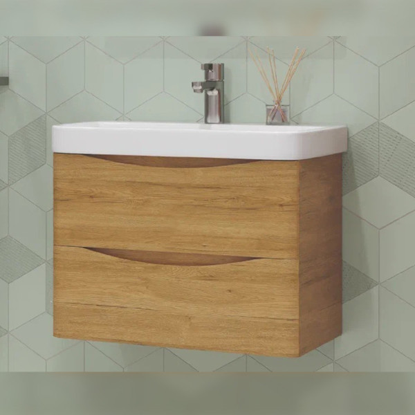 Тумба под раковину подвесная Velvex Clay tp.CLA.9595.70.2Y дуб верона, 70 см. Фото 3