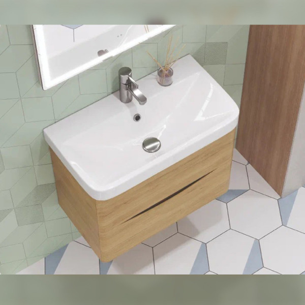 Тумба под раковину подвесная Velvex Clay tp.CLA.9595.70.2Y дуб верона, 70 см. Фото 4