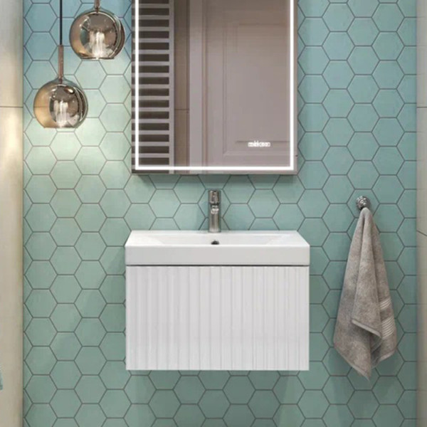 Тумба под раковину подвесная Velvex Compo tp.COM.9696.60.1Y белый глянец, 60 см. Фото 1