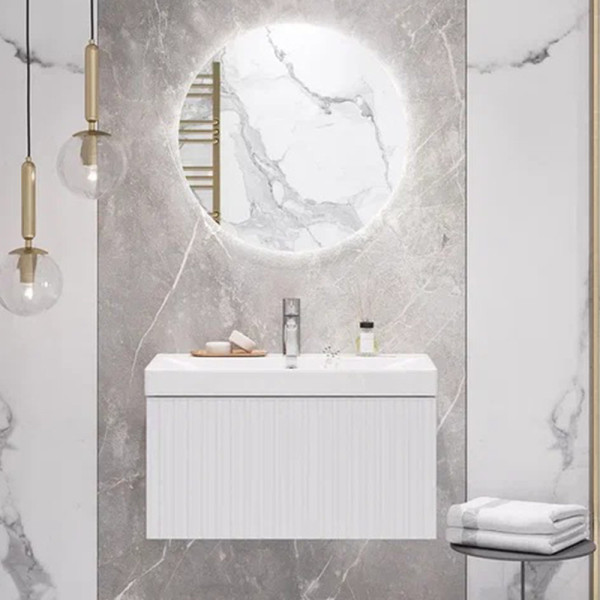 Тумба под раковину подвесная Velvex Compo tp.COM.9696.70.1Y белый глянец, 70 см. Фото 1