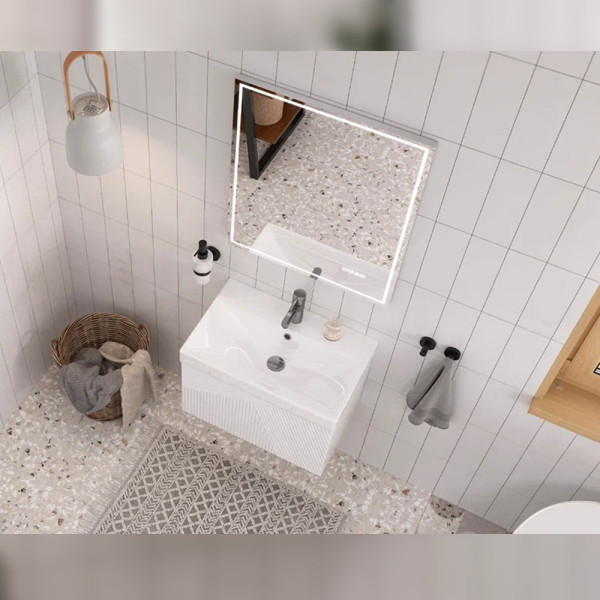 Тумба под раковину подвесная Velvex Edge tp.EDG.9696.60.1Y белый глянец, 60 см. Фото 3