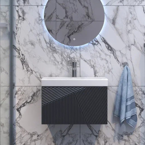 Тумба под раковину подвесная Velvex Edge tp.EDG.9696.60.1Y графит, 60 см. Фото 1