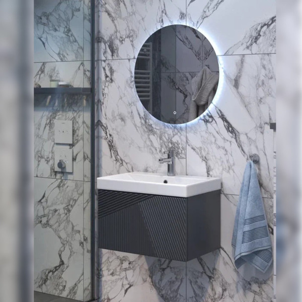 Тумба под раковину подвесная Velvex Edge tp.EDG.9696.60.1Y графит, 60 см. Фото 3