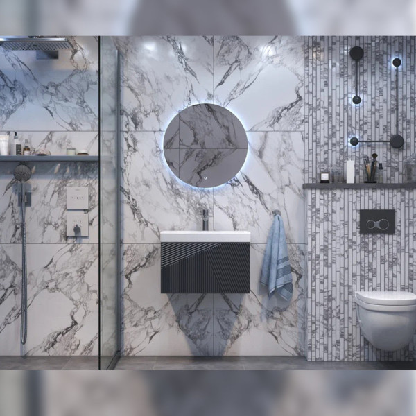 Тумба под раковину подвесная Velvex Edge tp.EDG.9696.60.1Y графит, 60 см. Фото 4