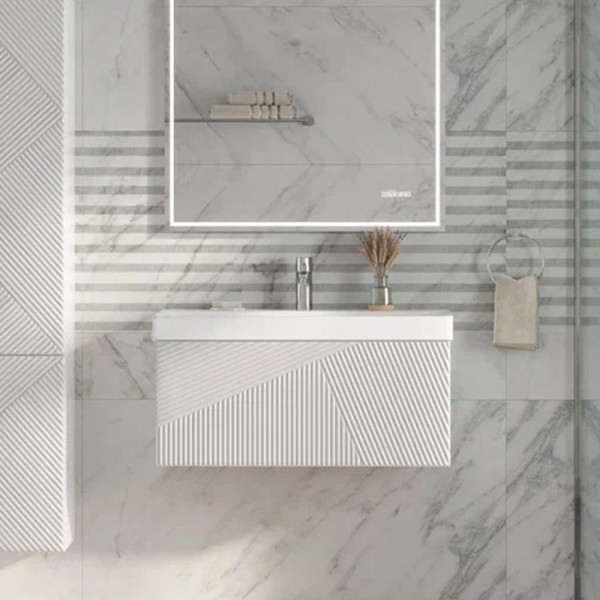 Тумба под раковину подвесная Velvex Edge tp.EDG.9696.80.1Y белый глянец, 80 см. Фото 1