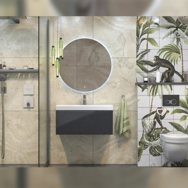 Тумба под раковину подвесная Velvex Edge tp.EDG.9696.80.1Y графит, 80 см. Фото 3