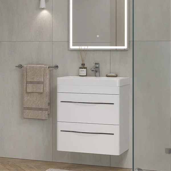 Тумба под раковину подвесная Velvex Jill tp.JIL.9595.60.2Y белый матовый, 60 см. Фото 4