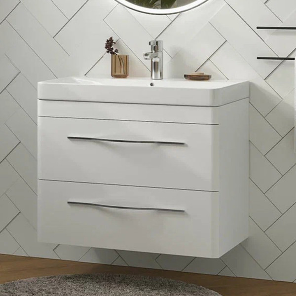 Тумба под раковину подвесная Velvex Jill tp.JIL.9595.80.2Y белый матовый, 80 см. Фото 4