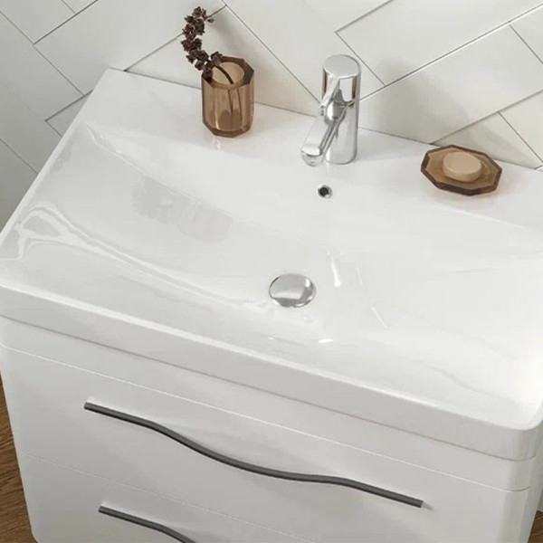 Тумба под раковину подвесная Velvex Jill tp.JIL.9595.80.2Y белый матовый, 80 см. Фото 5