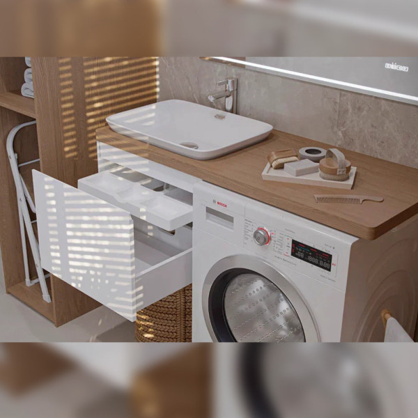 Тумба под раковину подвесная Velvex Klaufs tp.KLA.56.1Y, 55 см. Фото 5