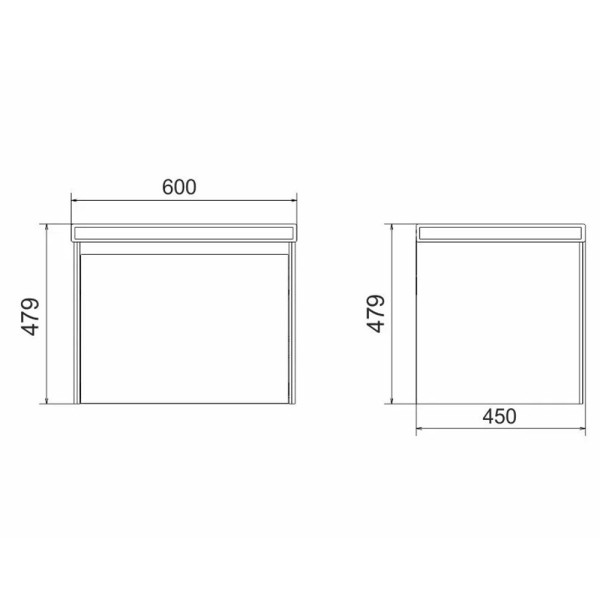Тумба под раковину подвесная Velvex Klaufs tp.KLA.COM.60.1Y, 60 см. Фото 2