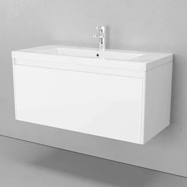 Тумба под раковину подвесная Velvex Klaufs tp.KLA.MAR.100.1Y белый, 100 см. Фото 4