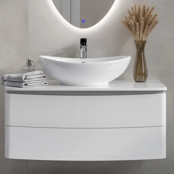 Тумба под раковину подвесная Velvex Luna tp.LUN.100.2Y, 100 см. Фото 1