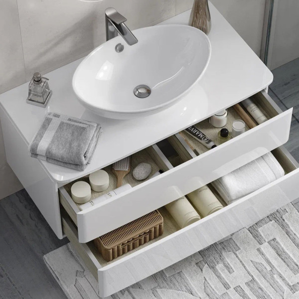 Тумба под раковину подвесная Velvex Luna tp.LUN.100.2Y, 100 см. Фото 3