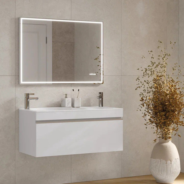 Тумба под раковину подвесная Velvex Otto tp.OTO.OTT.100.1Y белый глянец, 100 см. Фото 4