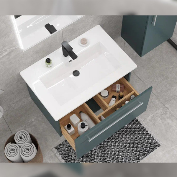 Тумба под раковину подвесная Velvex Posse tp.POS.OSK.75.1Y верде/дуб золотой, 75 см. Фото 4