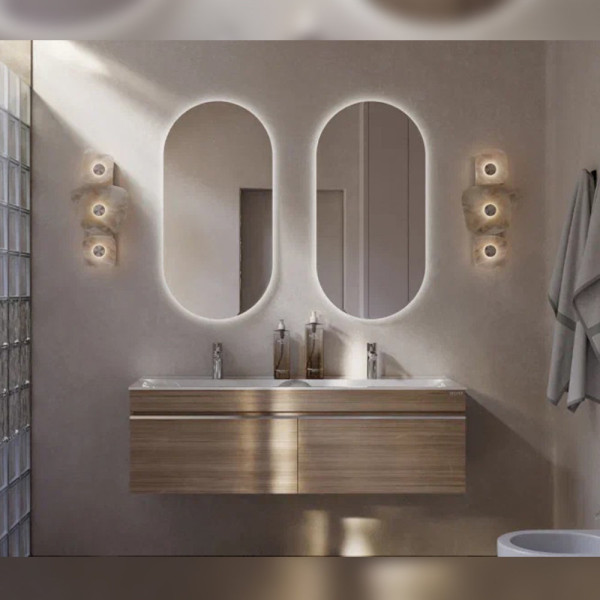 Тумба под раковину подвесная Velvex Pulsus tp.PUL.PUL.140.2Y дуб сонома, 140 см. Фото 4