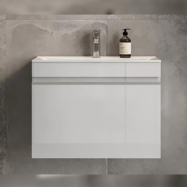 Тумба под раковину подвесная Velvex Pulsus tp.PUL.PUL.70.1Y белый глянец, 70 см. Фото 3