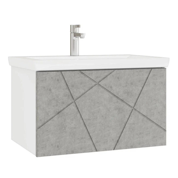 Тумба под раковину подвесная VIGO Geometry 034 бетон, 70 см. Фото 1