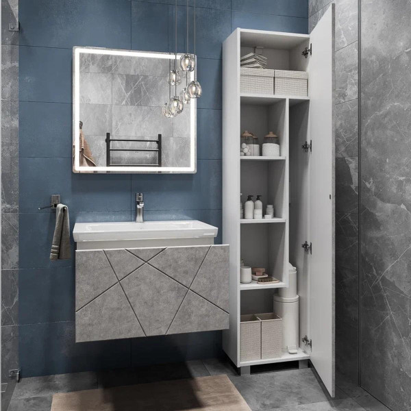 Тумба под раковину подвесная VIGO Geometry 034 бетон, 70 см. Фото 4