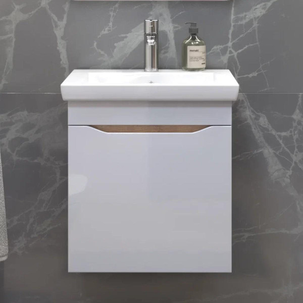 Тумба под раковину подвесная VIGO Grani 028 дуб золотой, 50 см. Фото 3