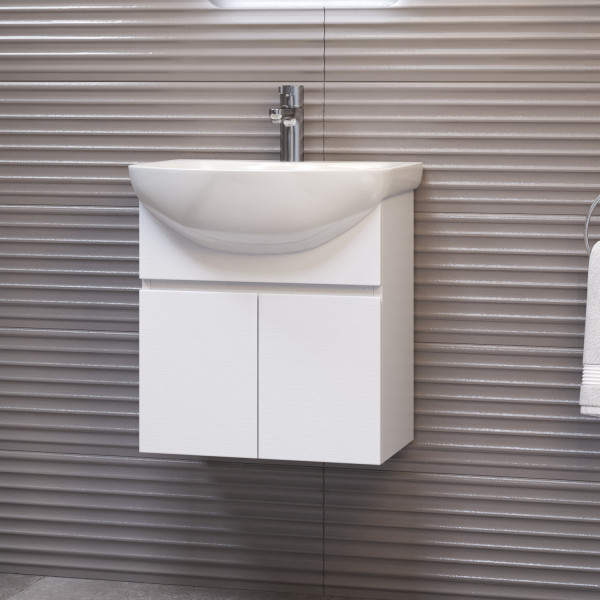 Тумба под раковину подвесная VIGO Wing tp.WIN.BAL.50.2D белый, 50 см. Фото 3