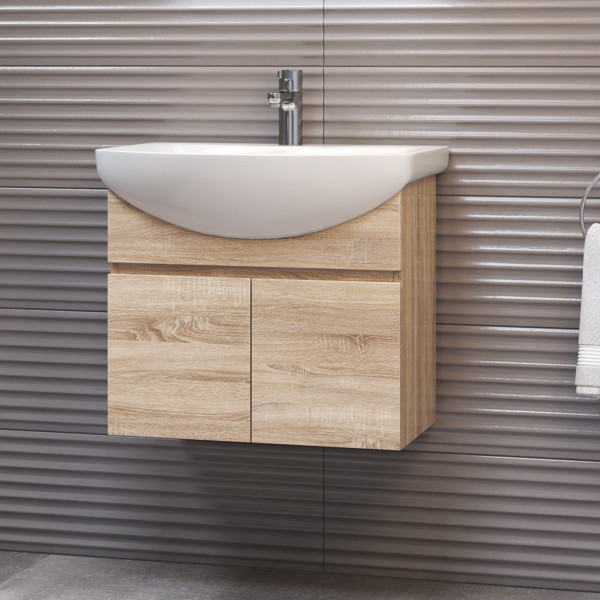 Тумба под раковину подвесная VIGO Wing tp.WIN.BAL.60.2D дуб сонома, 60 см. Фото 3