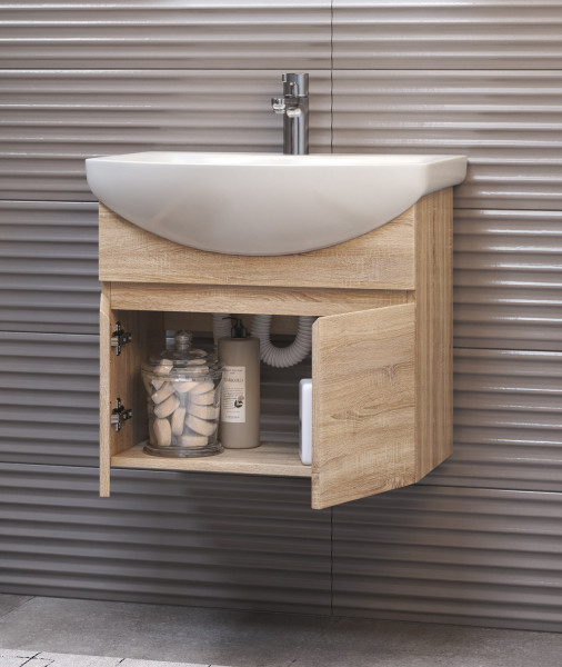 Тумба под раковину подвесная VIGO Wing tp.WIN.BAL.60.2D дуб сонома, 60 см. Фото 4