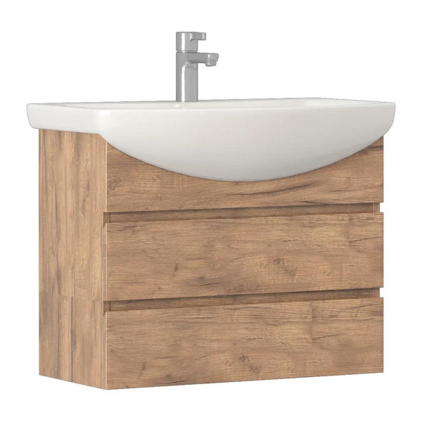 Тумба под раковину подвесная VIGO Wing tp.WIN.BAL.70.2Y дуб золотой, 70 см. Фото 1