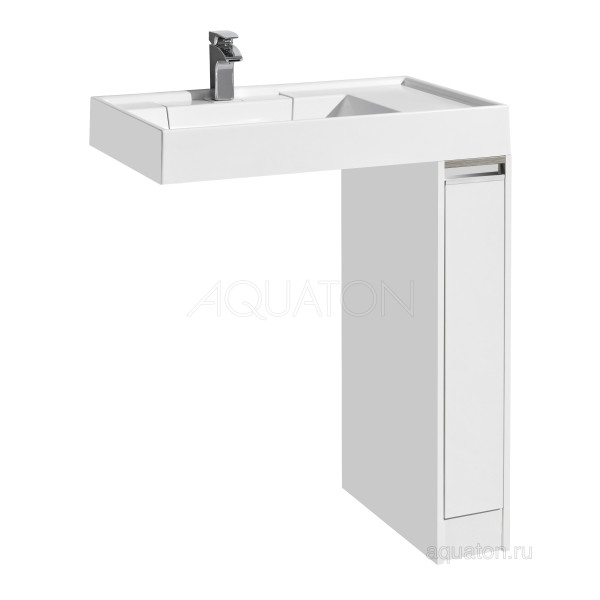 Тумба под стиральную машину AQUATON Лондри 80 (Раковина Рейн 80 белая). Фото 1