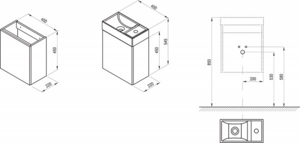 Тумба под умывальник SD VEDA 400 белая. Фото 2
