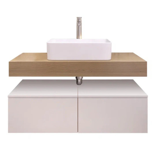 Тумба подвесная без столешницы Velvex Unit tp.UNI.50.1Y белый матовый, 50 см. Фото 1