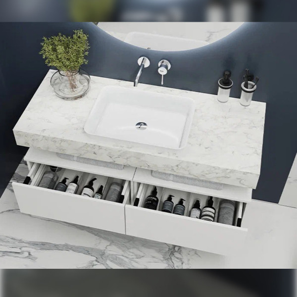 Тумба подвесная без столешницы Velvex Unit tp.UNI.60.1Y белый глянец, 60 см. Фото 4