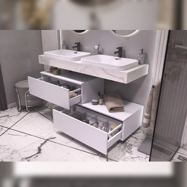 Тумба подвесная без столешницы Velvex Unit tp.UNI.80.1Y белый матовый, 80 см. Фото 4