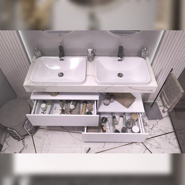 Тумба подвесная без столешницы Velvex Unit tp.UNI.80.1Y белый матовый, 80 см. Фото 5