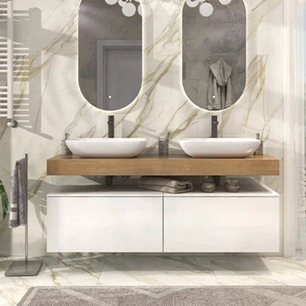 Тумба подвесная без столешницы Velvex Unit tp.UNI.80.2Y белый глянец, 80 см. Фото 1