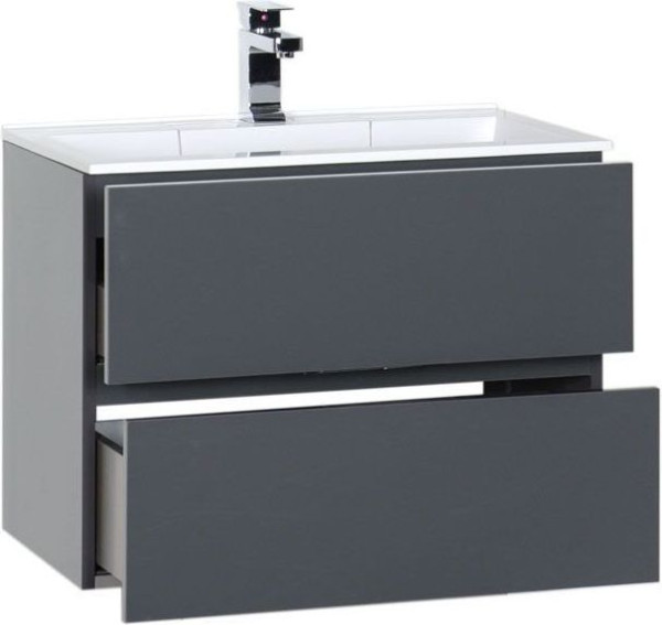 Тумба с раковиной Aquanet Алвита 70 серый антрацит. Фото 1