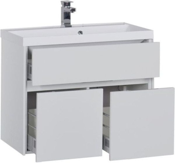Тумба с раковиной Aquanet Латина 80 белый. Фото 1