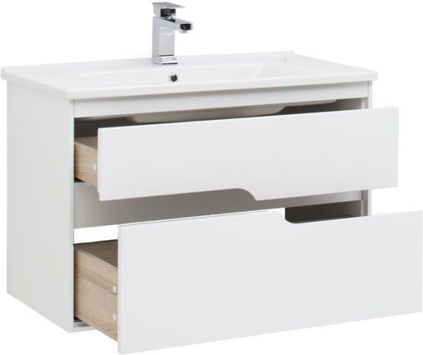 Тумба с раковиной Aquanet Модена 85 белый. Фото 1