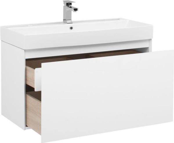 Тумба с раковиной Aquanet Йорк 100 белый. Фото 1